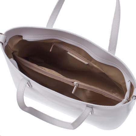 Geantă din piele naturală albă 8012 [3]