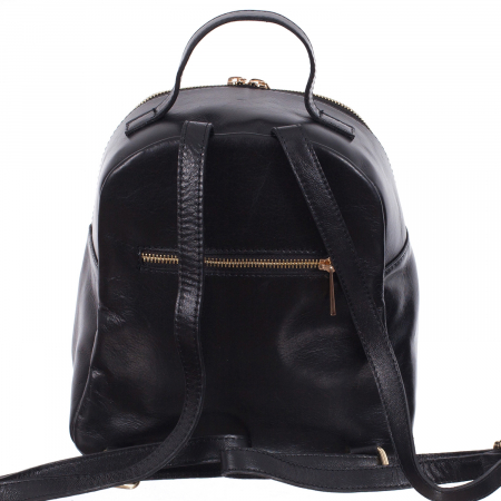 Rucsac negru din piele cu aspect matlasat 8020 [2]