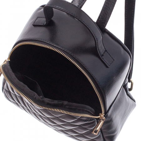 Rucsac negru din piele cu aspect matlasat 8020 [3]