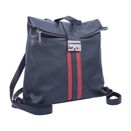 Genți Moderne - Geantă Christie, tip rucsac, negru, din piele naturală 8049