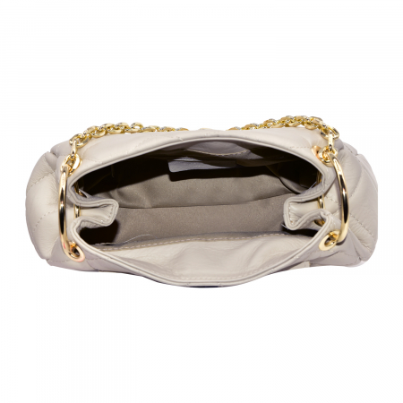 Geantă Alessandra, piele naturala gri, bareta metalica, 8158 [3]