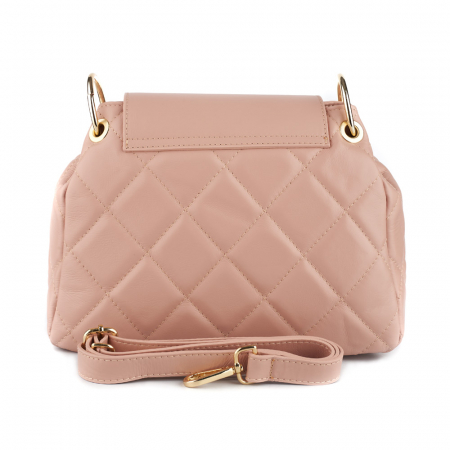 Geantă Alessandra, piele naturala roz, bareta metalica, 8158 [2]