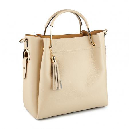 Culori Genți - Geantă Alice, piele naturala, bej, 8055