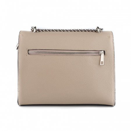 Geantă Amber, piele naturala taupe deschis, bareta metalica, 8152 [2]