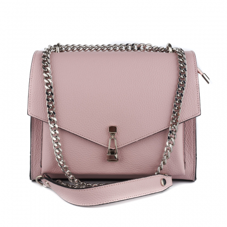 Geantă Amber, piele naturala roz, bareta metalica, 8152 [1]