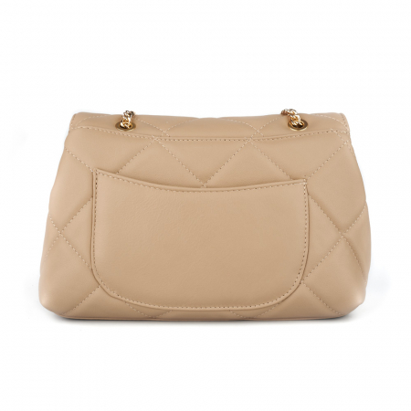 Geantă Amya, piele naturala nude, bareta metalica, 8163 [2]