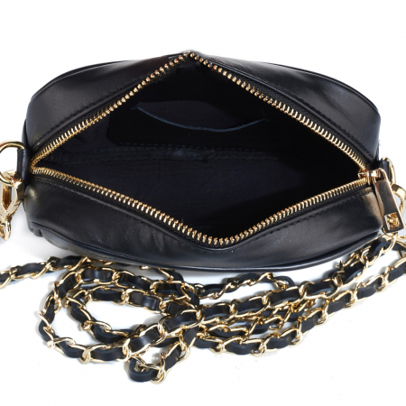 Geantă Cassia, crossbody piele neagra cu aspect matlasat 8167 [3]