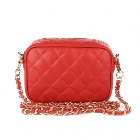Geantă Cassia, crossbody piele rosie cu aspect matlasat 8167 [1]