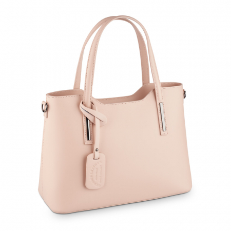 Culori Genți - Geantă Model Mare Emma, roz antic din piele naturală 8008