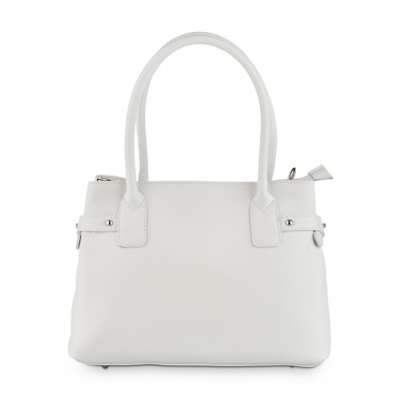 Geantă Lesley, din piele naturală alba, 8157 [1]