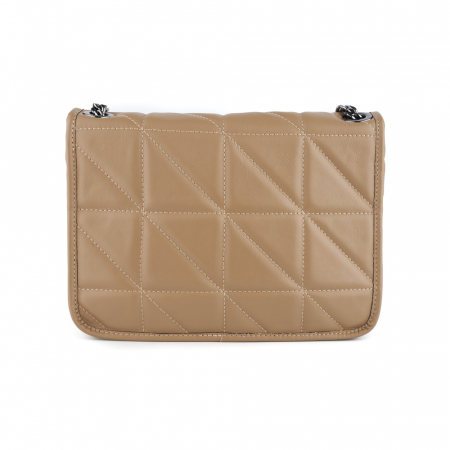 Geantă Jane, piele naturala taupe, bareta metalica, 8131 [2]