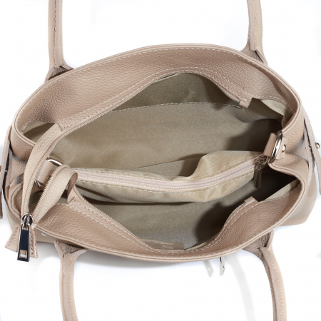 Geantă Lesley, din piele naturală taupe deschis, 8157 [4]