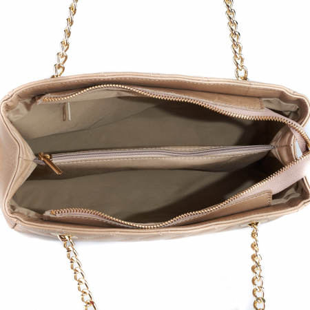 Geantă Lilah, piele naturala taupe, bareta metalica, 8132 [3]