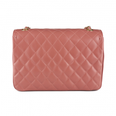 Geantă Lora, crossbody piele roz cu aspect matlasat 8127 [2]