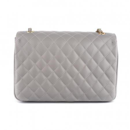 Geantă Lora, crossbody piele gri cu aspect matlasat 8127 [2]