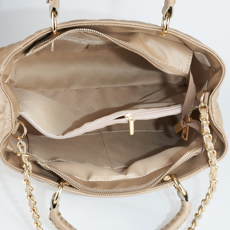 Geantă Katya, piele naturală bej cu aspect matlasat, 8138 [3]