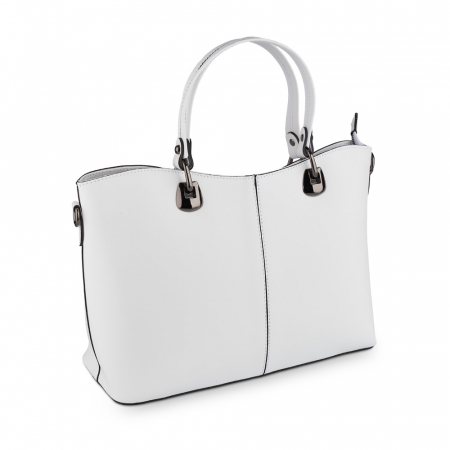 Culori Genți - Geantă Sybil, alba din piele naturală 8140