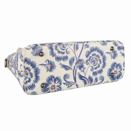 Geantă Bonnie, bej cu flori din piele naturală 8199 [3]