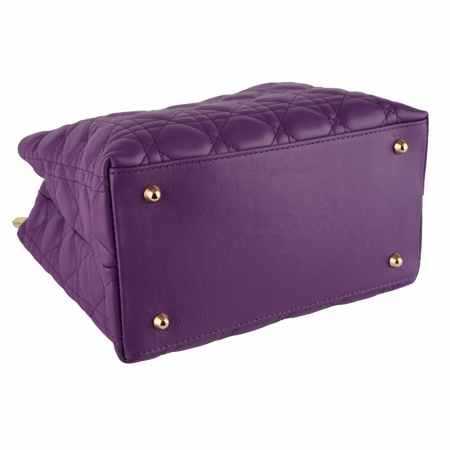 Geantă Amora, piele naturală violet cu aspect matlasat, 8228 [3]
