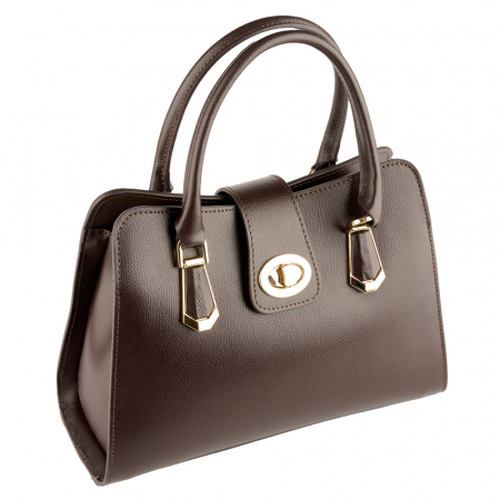 Genți de Mână - Geantă Analisa, maro ciocolata din piele naturală 8117