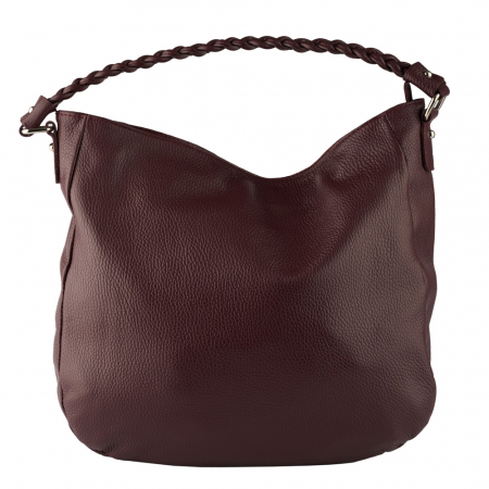 Geanta Anastasia din piele naturala bordo cu accesorii argintii,8230 [1]