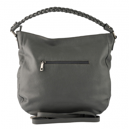 Geanta Anastasia din piele naturala gris cu accesorii argintii,8230 [2]