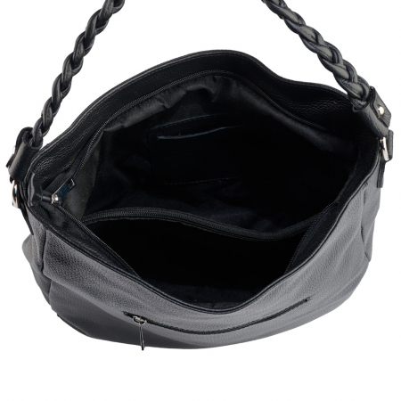Geanta Anastasia din piele naturala neagra cu accesorii argintii,8230 [3]