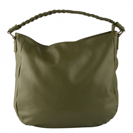 Geanta Anastasia din piele naturala verde cu accesorii argintii,8230 [1]