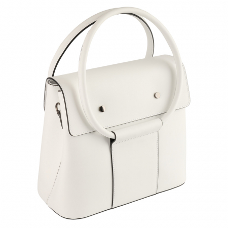 Geantă Angel, piele 100% naturala, alba , 8056