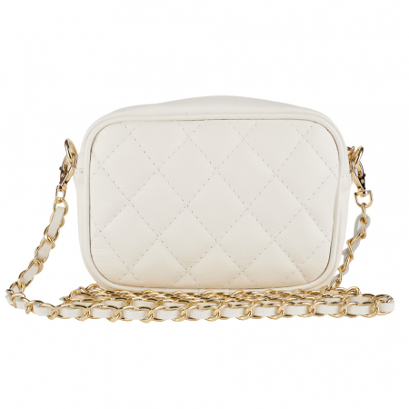 Geantă Cassia, crossbody piele alba cu aspect matlasat 8167 [1]