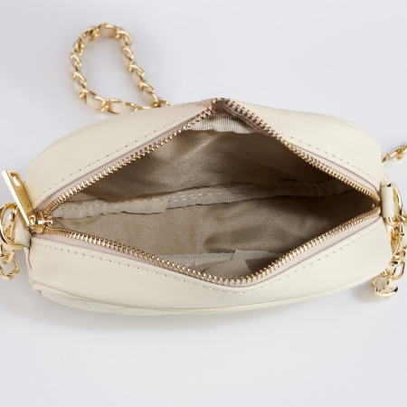 Geantă Cassia, crossbody piele crem cu aspect matlasat 8167 [3]