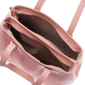 Geanta roz medie cu elemente florale 8036 [3]