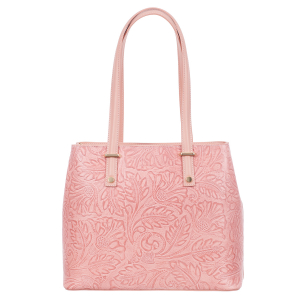 Geanta roz medie cu elemente florale 8036 [1]