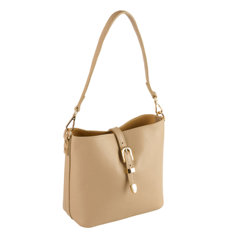 Genți Casual - Geanta dama Rossella din piele 100% naturala ,taupe deschis ,8251