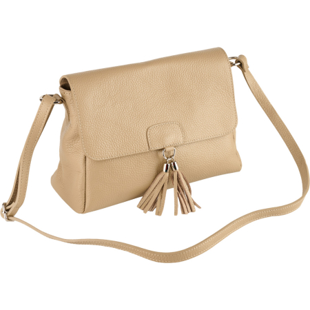 Geantă dama Serena, din piele 100% naturală taupe deschis 8244
