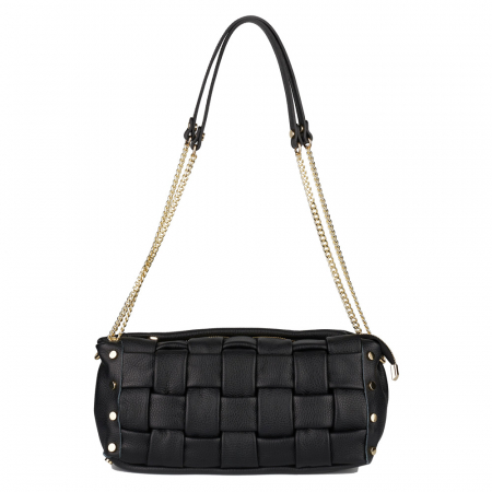 Geantă Debra, piele naturala neagra, lant metalic auriu 8181 [1]