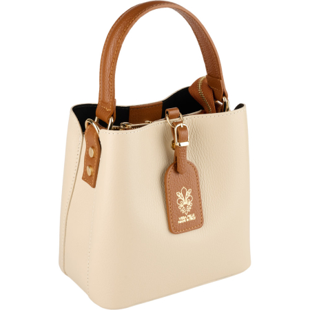 Genți Casual - Geanta Elara din piele 100% naturala ,crem,8249