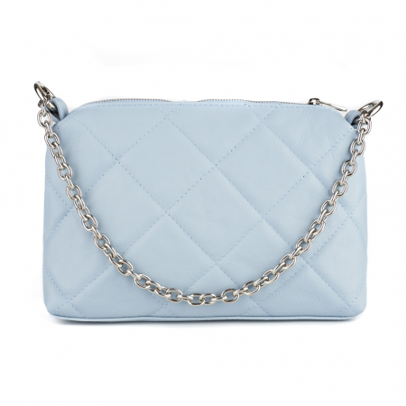 Geantă Elys, piele naturala matlasata bleo, bareta metalica argintie, 8180 [1]