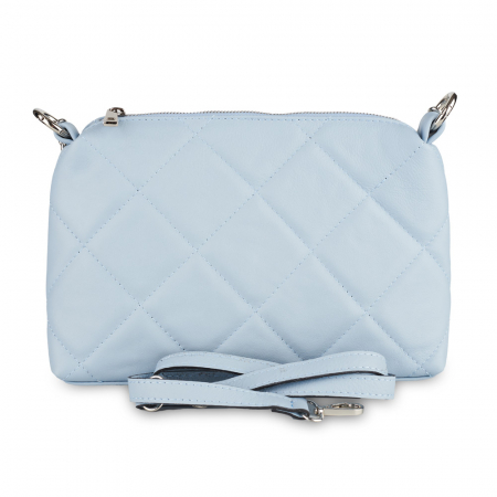 Geantă Elys, piele naturala matlasata bleo, bareta metalica argintie, 8180 [2]