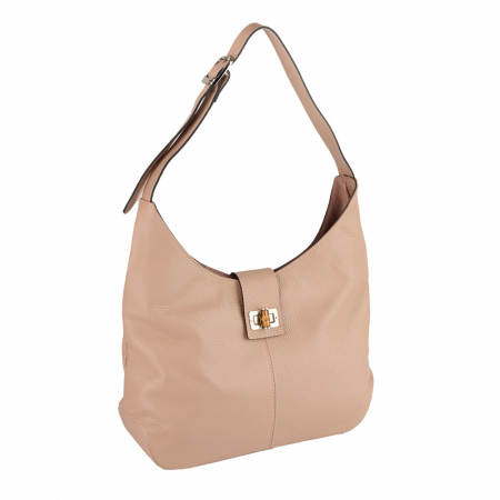 Geantă Emerald, de mana ,de umar sau crossbody piele naturala roz cipria