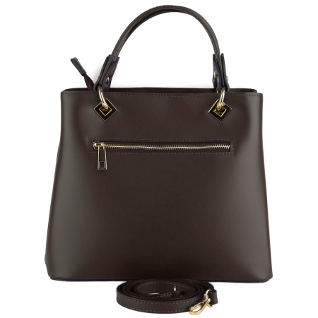 Geantă Eveline, din piele 100% naturală maro ciocolata 8013 [2]