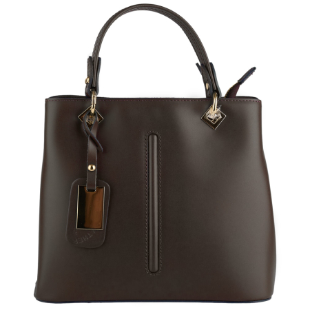 Geantă Eveline, din piele 100% naturală maro ciocolata 8013 [1]