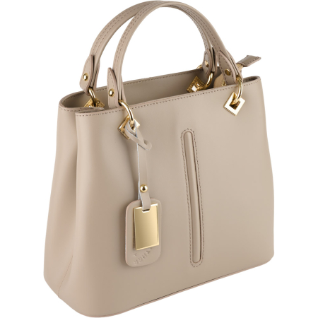 Genți Casual - Geantă Eveline, din piele 100%  naturală taupe deschis 8013