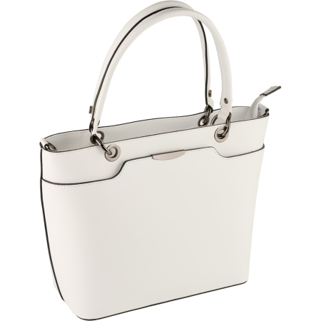 Geantă Federica, din piele 100% naturala alba, 8034