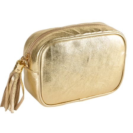 Genti Aurii - Geantă Gilda,crossbody din piele naturala auriu sidefat 8210