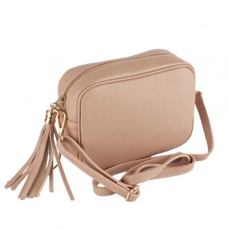 Geantă Gilda, crossbody, din piele naturala nude 8210