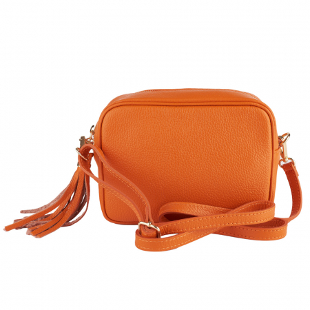 Geanta Gilda crossbody din piele naturala portocalie 8110 [1]