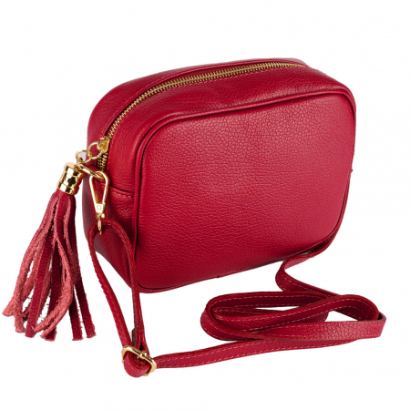 Geanta Gilda crossbody din piele naturala rosu 8210