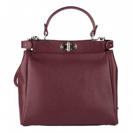 Geantă Gracie, din piele naturală bordo, 8073 [2]
