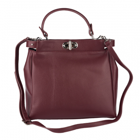 Geantă Gracie, din piele naturală bordo, 8073 [1]